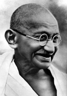 Gandhi smiling