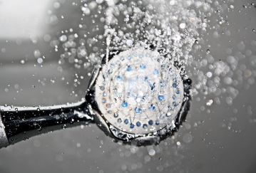 shower head and water